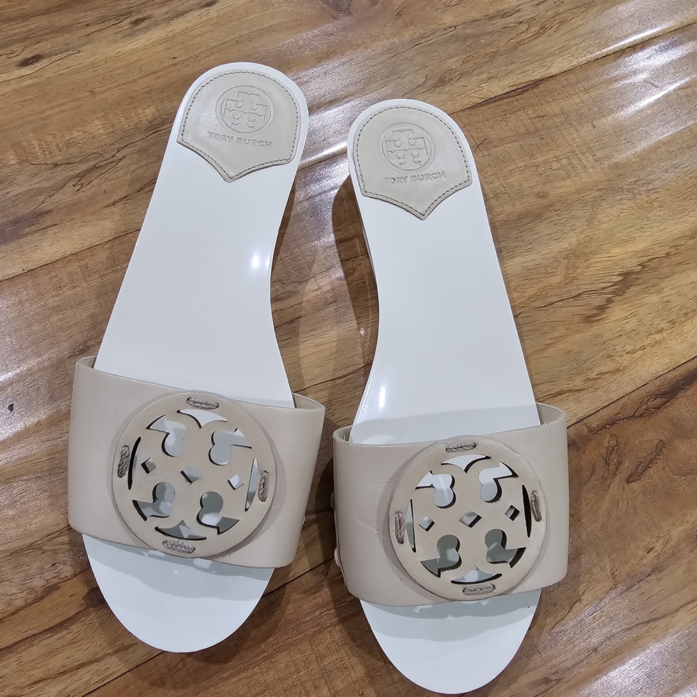 Tory Burch Women's Beige Slide Sandals